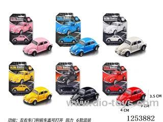 6 mixed 1:60 pull back alloy car