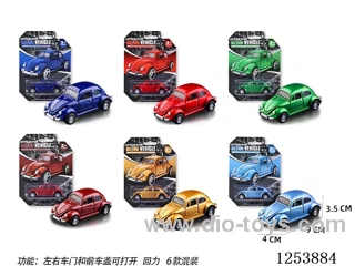 6 mixed 1:60 pull back alloy car