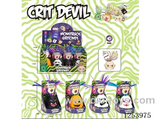 Pull hair Halloween monster 12PCS with sound included battery