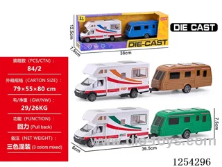 1:48 pull back alloy car set 3 mixed