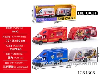 1:48 pull back alloy car set 3 mixed