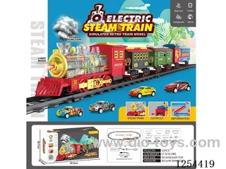 Classic Steam Transparent Colour Wheel Rechargeable Rail Train W L/M/spray/ejection included battery