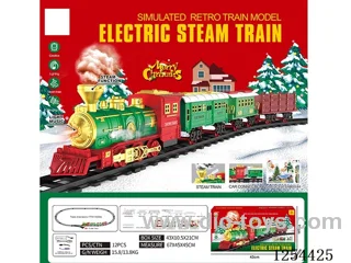 Classic Steam Charging Railway Train (Christmas model) W L/M/spray/songs included battery