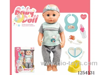 16 inch drinking and peeing doll + accessories ( vinyl head hands and feet / body blowing / with IC,24 sound ) included battery