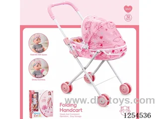 12 inch doll + baby stroller ( vinyl head hands and feet / body blowing)
