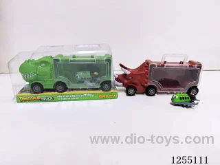 Free-wheel Dinosaur Storage Car (with pull back aeroplane)