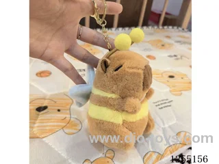 Bee Capybara (Metal Keychain)