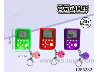 Tetris Game Console Keyring Bell Pendant