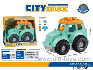 Wheat straw 7PCS small engineering vehicle