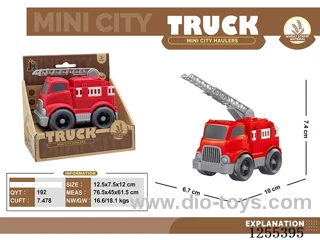 Mini straw cartoon fire truck