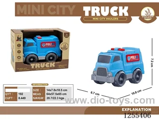Mini straw cartoon police car