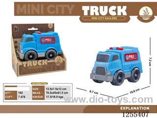 Mini straw cartoon police car