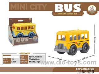 Mini straw cartoon bus