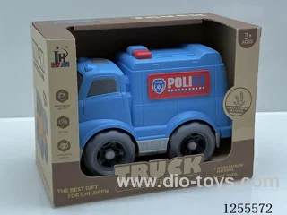 Straw cartoon police car