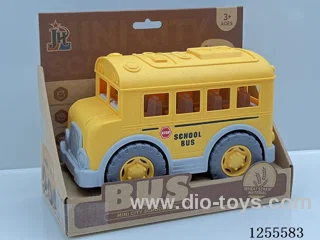 Straw cartoon school bus
