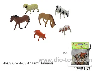 2PCS 7-inch + 2PCS 4-inch Farm Animals + 2PCS 6-inch Horses