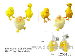 1PCS 4-inch + 1PCS 3-inch Farm Animals + 1 Egg (2 styles mixed)