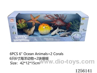 6PCS 6-inch Marine Animals + 2 Coral