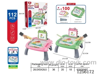 Educational Magnetic Dinosaur Pen Tracker Table (100 Beads) 2 Colors