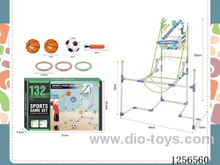 3-in-1 Basketball & Soccer Hoop Set
