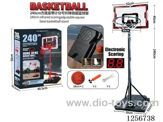 2.4m Simulated Transparent Scoring Square-Base Basketball Hoop
