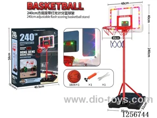 2.4m Transparent Simulated Square-Base Basketball Hoop with Flash Scoreboard
