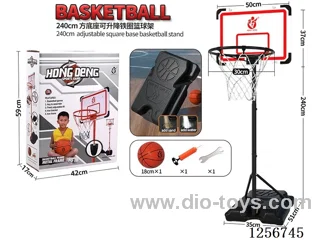 2.4m Transparent Simulated Square-Base Basketball Hoop