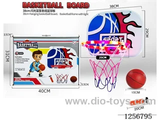 Hanging Basketball Backboard: 38x29cm, Plastic Flashing Light Hoop Diameter: 25cm