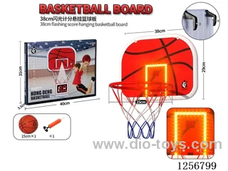 Red Flashing Scoreboard Hanging Basketball Backboard: 38*29CM, Hoop Diameter: 25CM