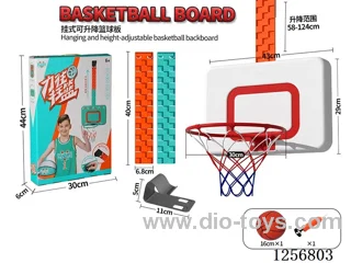 Wall-Mounted Adjustable Height Basketball Backboard with 30CM Rim for Size 3 Balls