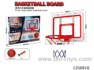 White Realistic Wall-Mounted Basketball Backboard 49*39cm (30cm Rim Diameter, Compatible with 18cm Balls)