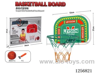 Suspended basketball backboard: 52*37cm, hoop diameter: 30cm with size 5 PVC ball