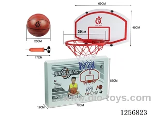 Suspended basketball backboard: 69*45cm, hoop diameter: 39cm