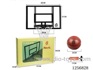 Foldable Iron Frame Transparent Backboard (80*57CM) Rim Diameter: 39CM (with Size 7 Rubber Ball)