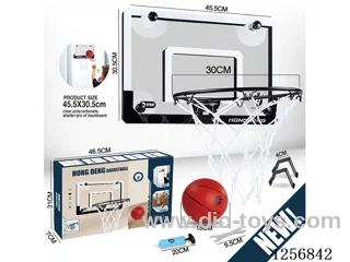46.5*30.5CM Realistic Transparent Slam Dunk Backboard (Iron Hook + No-Mark Hook)