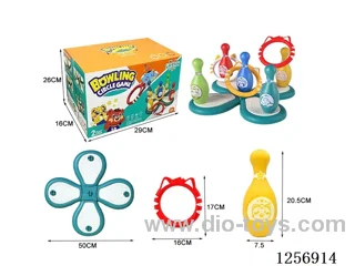 Cartoon bowling set + ring toss (2-in-1)
