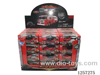1:64 Alloy Free-Wheel Fire Trucks 4 mixed (48PCS)