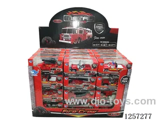 1:64 Alloy Free-Wheel Fire Trucks 12 mixed (48PCS)