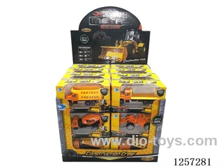 1:64 Alloy Free-Wheel Construction Vehicle 8 mixed (24PCS)