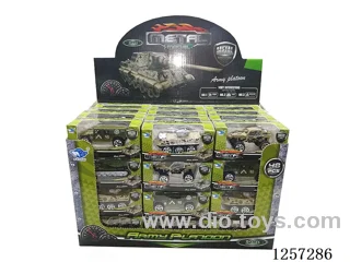 1:64 Alloy Free-Wheel Military Vehicles 4 mixed (48PCS)