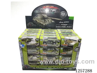 1:64 Alloy Free-Wheel Military Vehicles 12 mixed (48PCS)