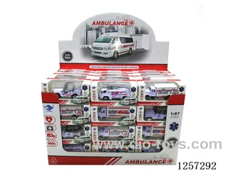 1:64 Alloy Free-Wheel Medical Vehicles 8 mixed (48PCS)