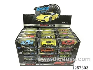 1:64 Alloy Free-Wheel Sports Car 12 mixed (48PCS)