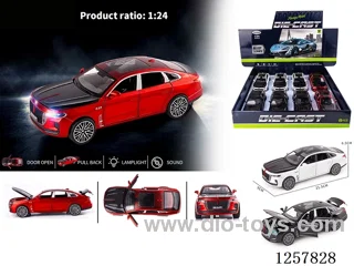 1:24 pull back alloy car 8PCS W L/M not included battery