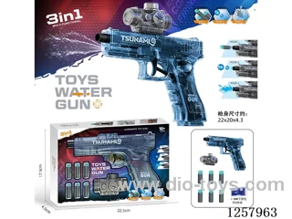 Manual Burst Glock (Water Bullet, Soft Bullet, Water Gun 3-in-1)