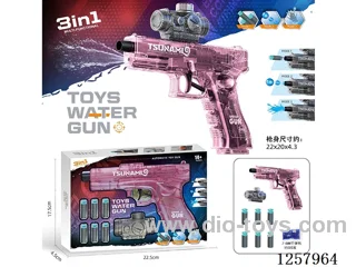 Manual Burst Glock (Water Bullet, Soft Bullet, Water Gun 3-in-1)