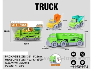 free wheel trailer transport vehicle + 2 free wheel cars(no light/music)