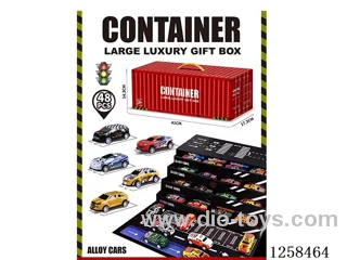 Tin Pull Back Car 48PCS Scene Storage Cargo Carriage