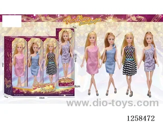 11.5 inch Jointed Barbie 12PCS (4 outfits)