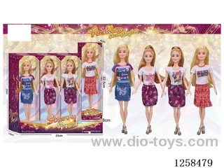 11.5 inch Jointed Barbie 12PCS (4 outfits)